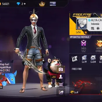 Free Fire Accounts Indonesia|M1887-MambaGnaw|2 Evo:Scar-Megalodon Lv.4&AUG-Blazing Fracture Lv.2|ItadoriYuji