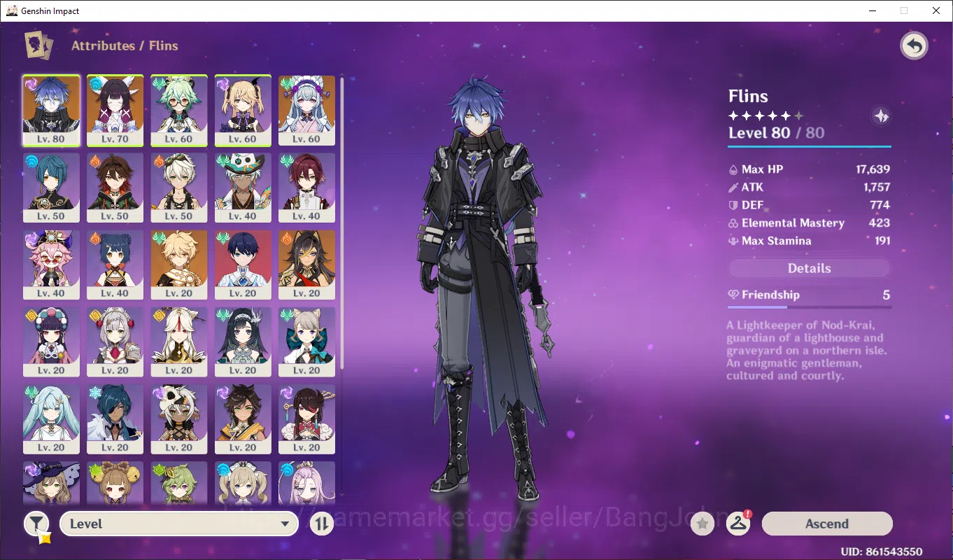 Genshin Impact Accounts ASIA | AR 43, flins, columbinna, yumemizu, dehya m image 12