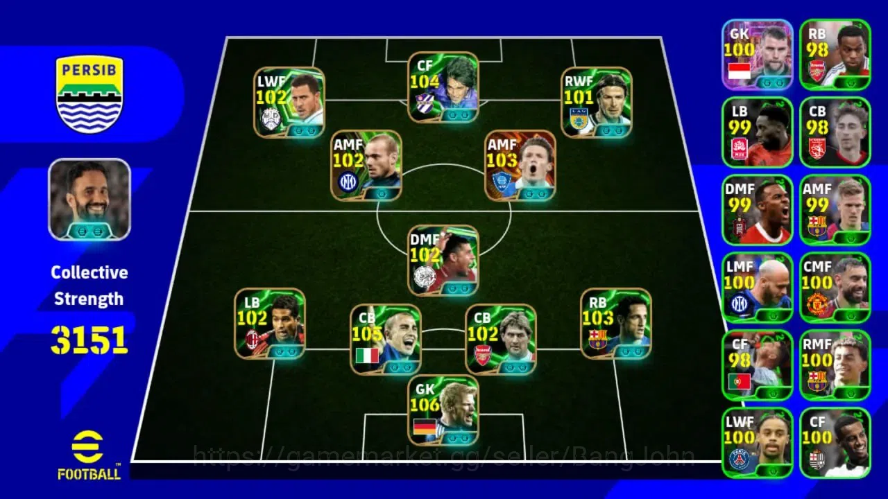 eFootball Accounts Android Power 3151 | Cannavaro Epic DB | Kahn Epic image 5