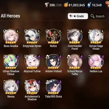 Epic Seven Accounts Mid-Tier Global UnVerif|Mor 55|13 ML(Notos,BArunka,SN Yulha,TR Elvira)+Full CZN,AS Flan,Ivana,etc|10K