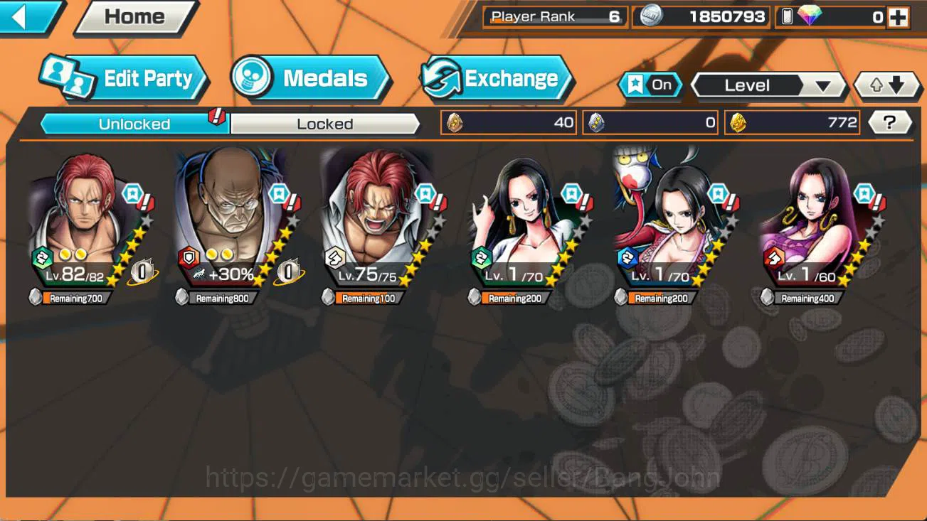 One Piece Bounty Rush Accounts Others GLOBAL | 3 ex, FR shanks, St Ethanbaron, DD shanks, Bikini hancock Check SS OPBR160B 2