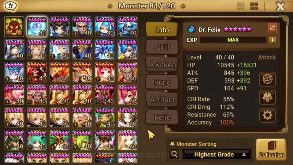 Summoners War: Sky Arena Accounts GLOBAL Lv 76|1 LD[Vivachel]|35 Total NB5[Leo,Olive image 10