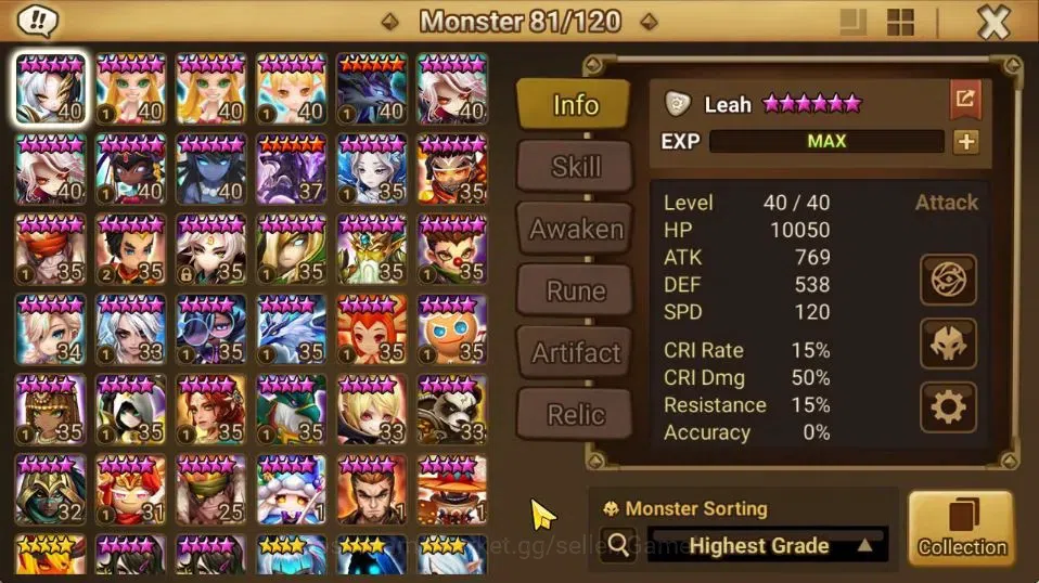 Summoners War: Sky Arena Accounts GLOBAL Lv 76|1 LD[Vivachel]|35 Total NB5[Leo,Olive image 11