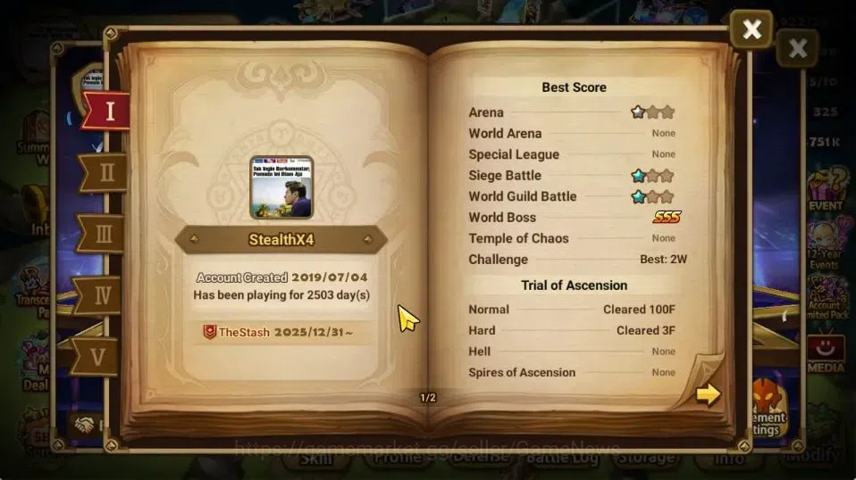 Summoners War: Sky Arena Accounts GLOBAL Lv 76|1 LD[Vivachel]|35 Total NB5[Leo,Olive image 3