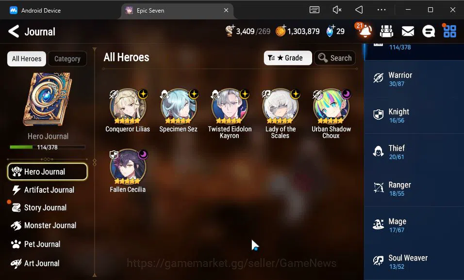 Epic Seven Accounts GLOBAL Unverif|New Era|6 ML(LOTScales,C Lilias,US image 17