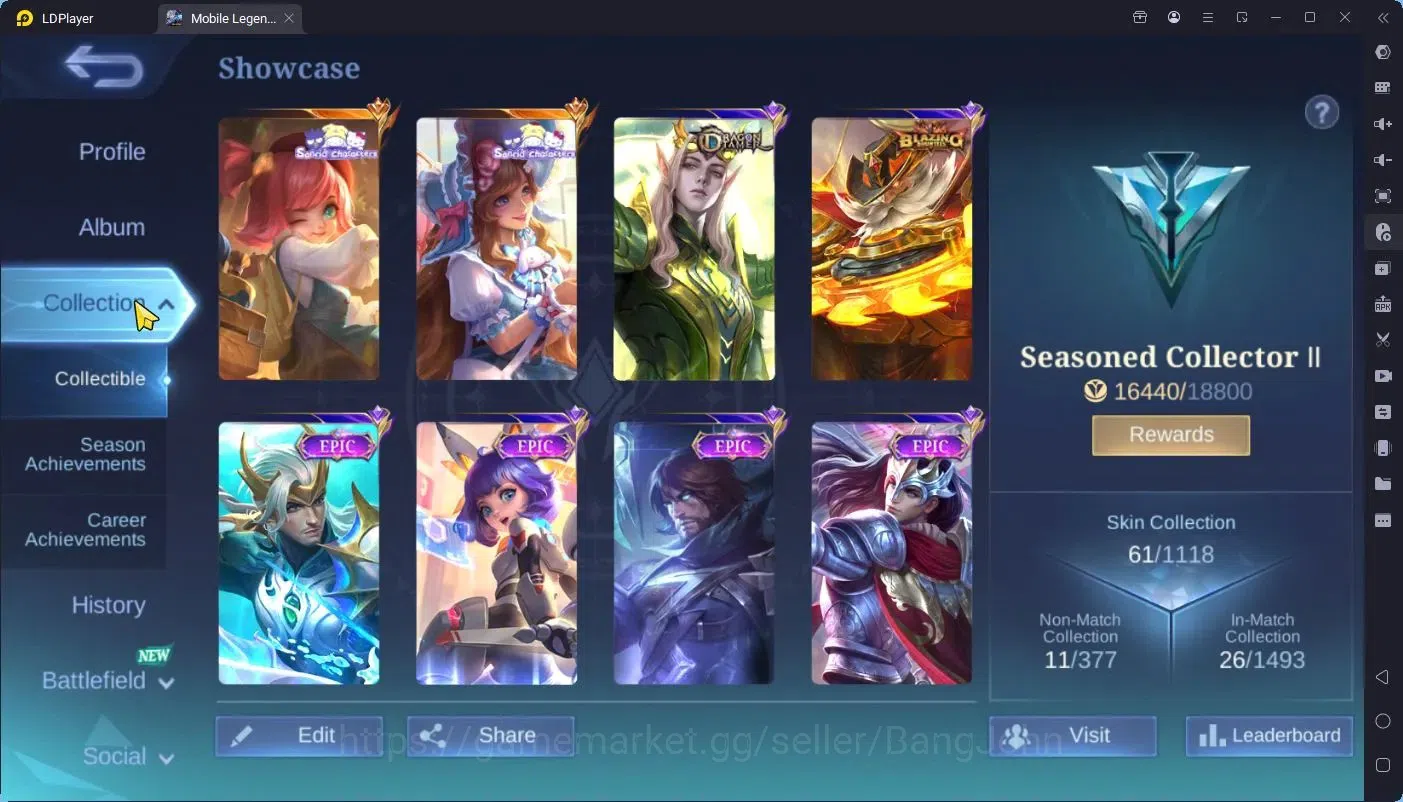 Mobile Legends: Bang Bang Accounts Global |Hero 43|Skin 61|Seasoned|Sanrio: Change,Fl image 16