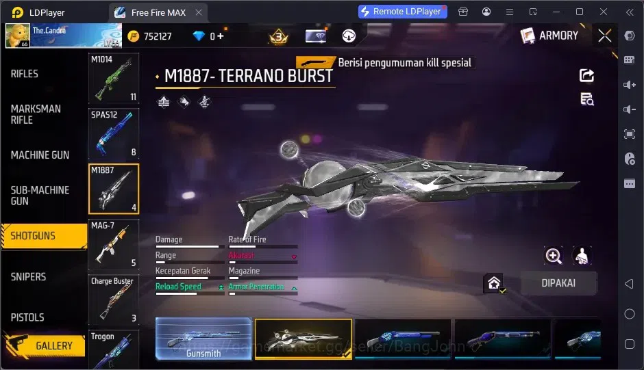 Free Fire Accounts Indonesia | EVO GUNL: XM8- Destiny Guardian Lv5 |  image 3