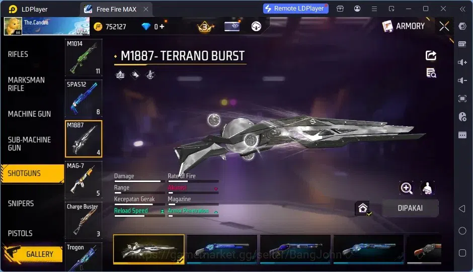 Free Fire Accounts Indonesia | EVO GUNL: XM8- Destiny Guardian Lv5 |  image 4