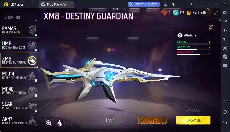 Free Fire Accounts Indonesia | EVO GUNL: XM8- Destiny Guardian Lv5 |  image 6
