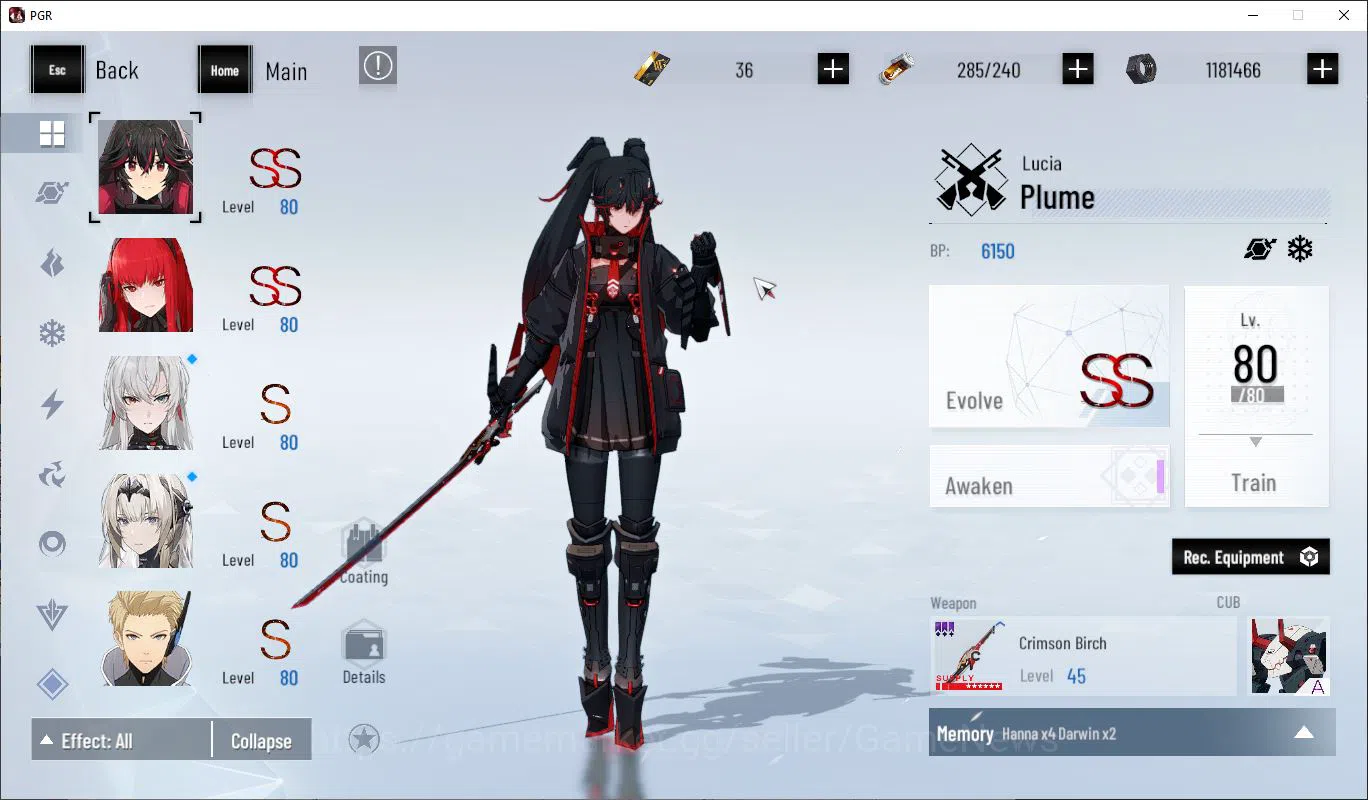 Punishing: Gray Raven Accounts ASIA | Midgame Plume SS+Sign, Rozen SS, S Member ( image 3
