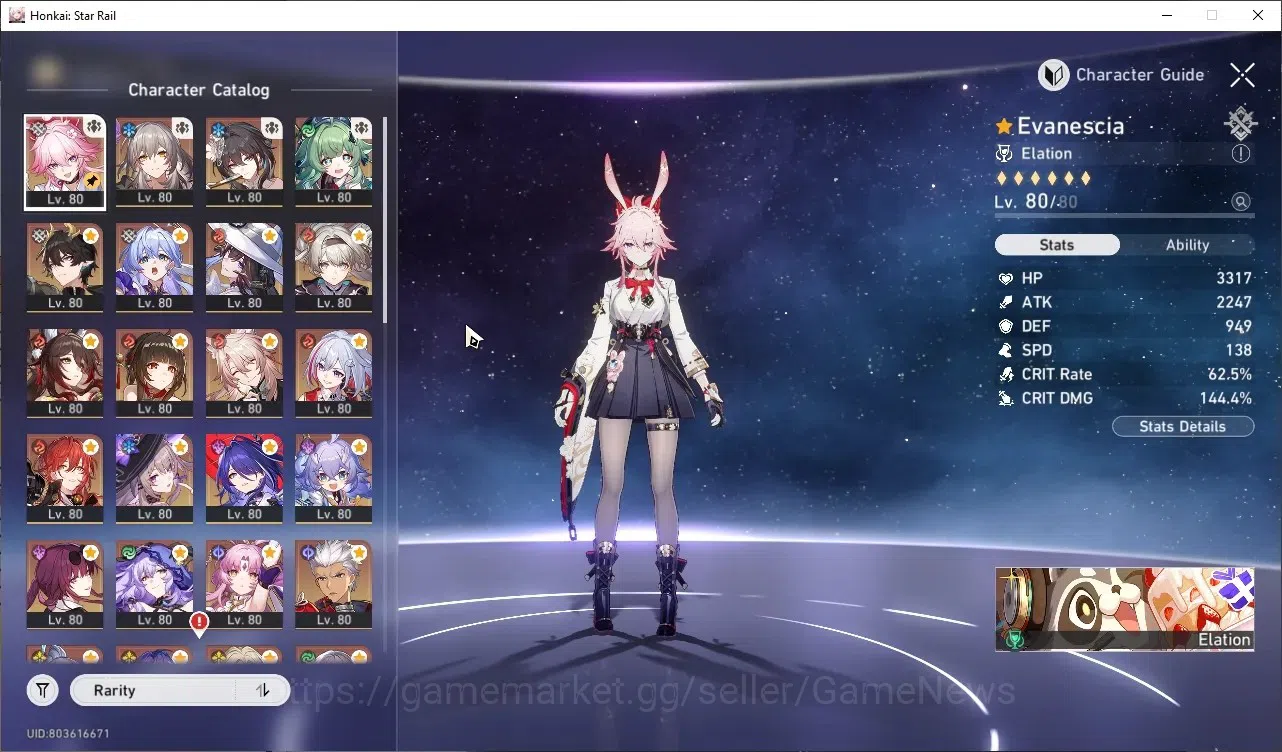 Honkai Star Rail Accounts Others Asia|TL 70|23 Limited|(SW999,Firefly,Kafka)+Sign Evanescia E1,The Herta E2,Acheron E1,R Mei 1