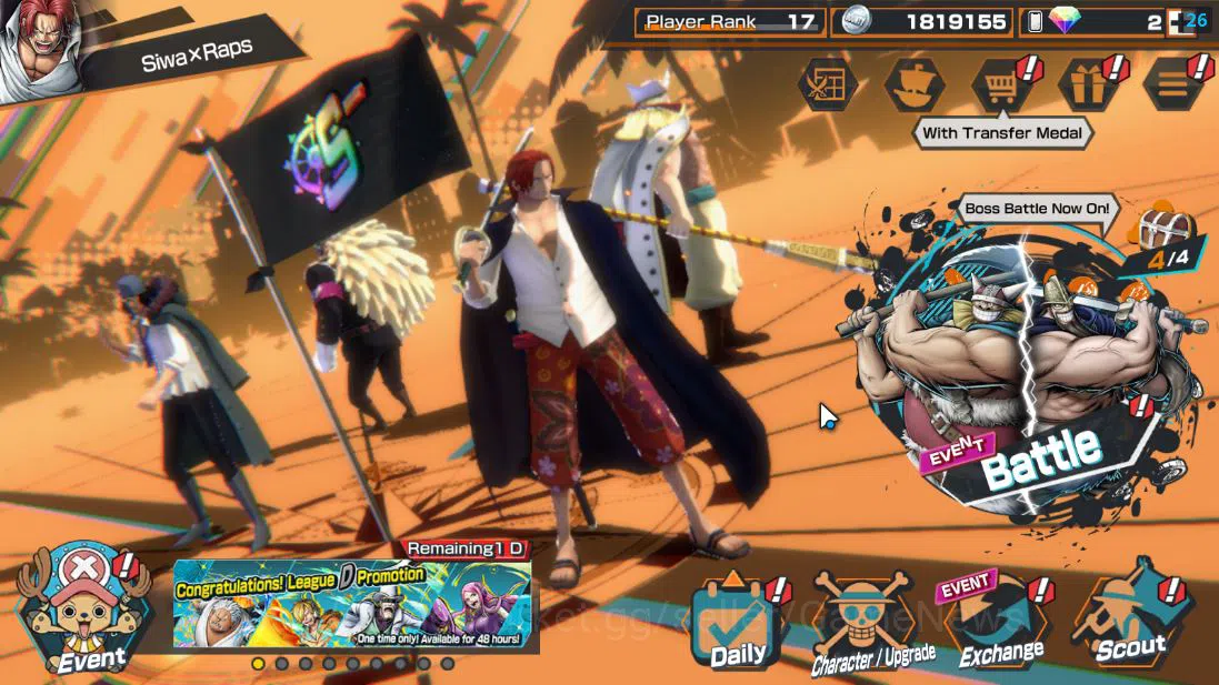 One Piece Bounty Rush Accounts Global| 3 EX| Divine Departure Shanks,Blackbeard P image 1