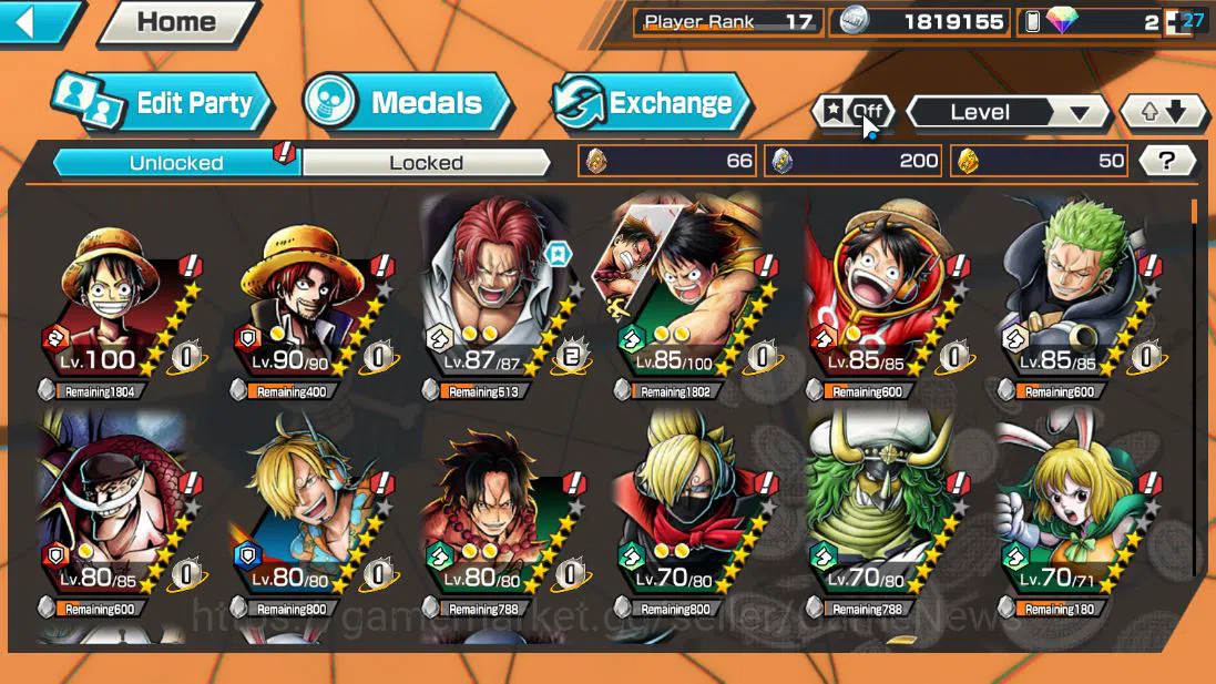 One Piece Bounty Rush Accounts Global| 3 EX| Divine Departure Shanks,Blackbeard P image 5