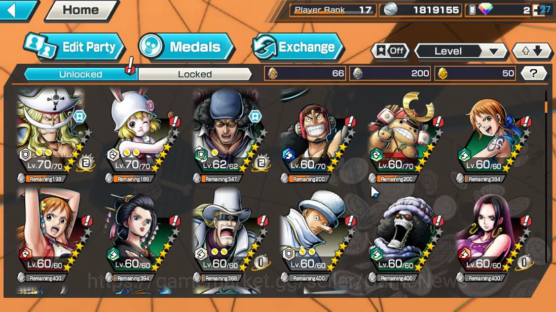One Piece Bounty Rush Accounts Global| 3 EX| Divine Departure Shanks,Blackbeard P image 6