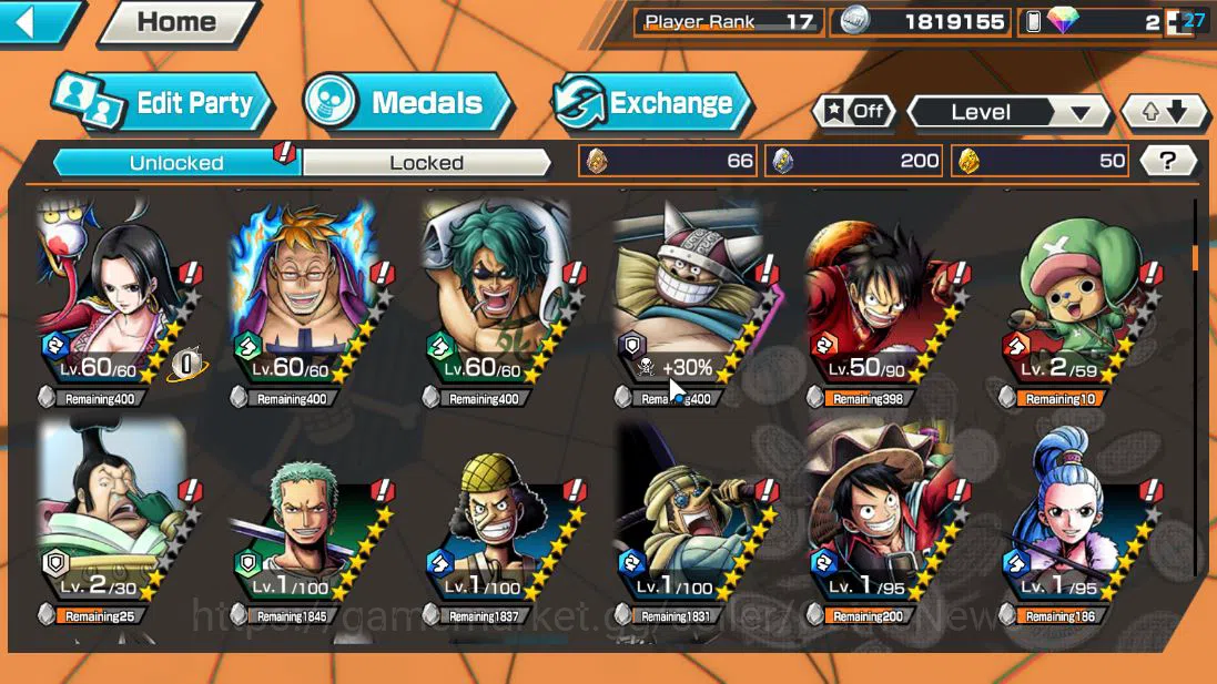 One Piece Bounty Rush Accounts Global| 3 EX| Divine Departure Shanks,Blackbeard P image 7