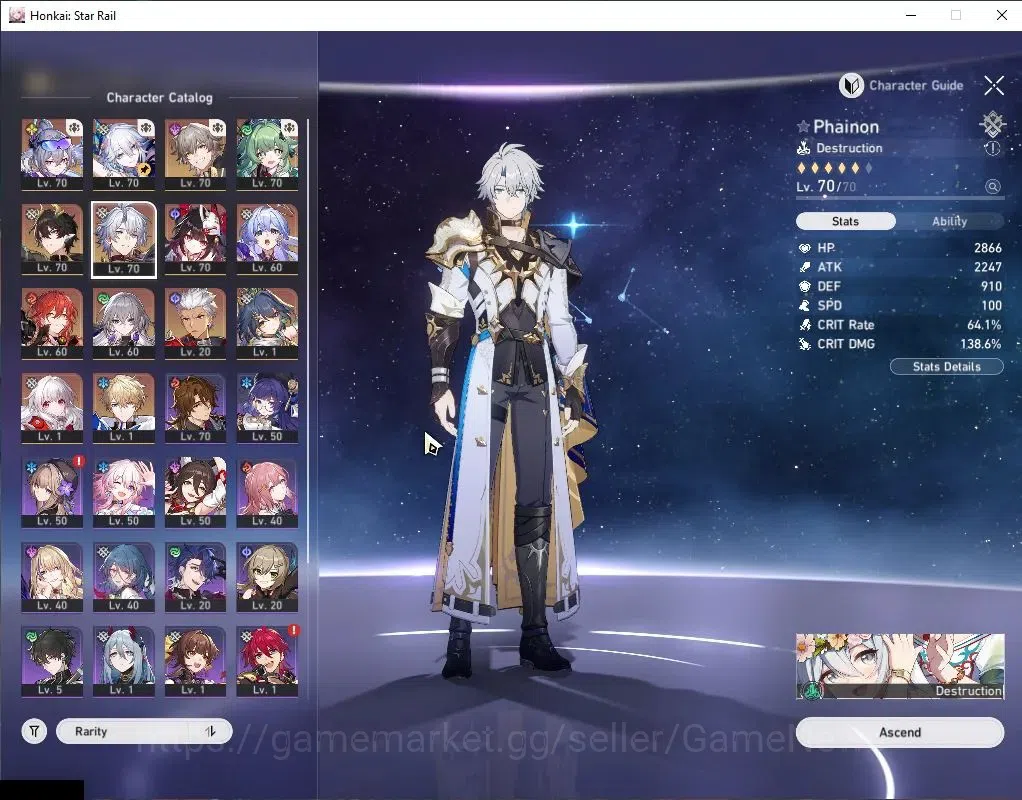 Honkai Star Rail Accounts Asia|TL 59|9 Limited|Yao Guang+Sign,Phainon,SW 999 image 4