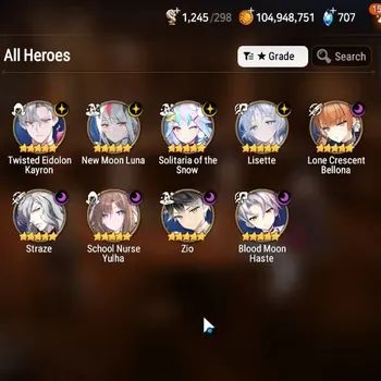 Epic Seven Accounts High-End Asia Unverif|9ML(Lisette,Zio,Straze,NMLuna,S.Yulha,Etc.)|Theater Locked|PoH+Bless ON|Stigma