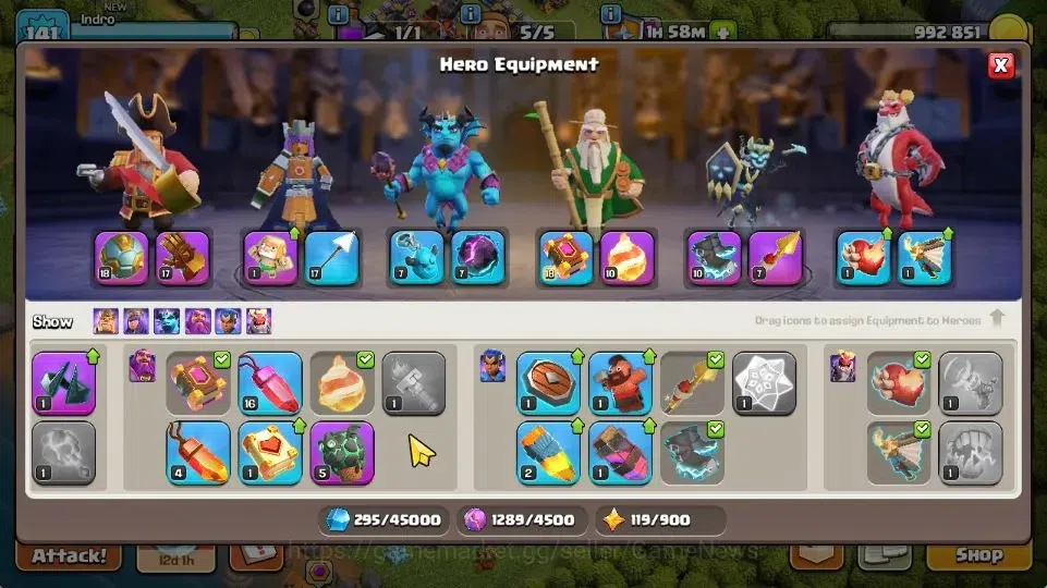 Clash of Clans Accounts TH 16-BH 10|LV 141|Limited Skin|HH 9|BK 64,AQ 70,G image 11