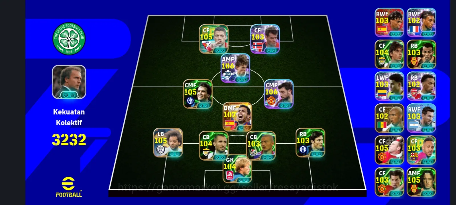 eFootball Accounts Legends & Iconic Players EFOOTBALL COLECTIVE 3232+ | MARCELO COLLAB NARUTO,BIGTIME RODRI,BRUNO 1