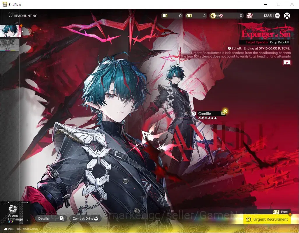 Arknights: Endfield Accounts ASIA|Lv 55|8 SSR (3 Limited) + 22 (*6 Weapon)|[Laevatain,Gilberta,Yvonne] + Signature|10k 18