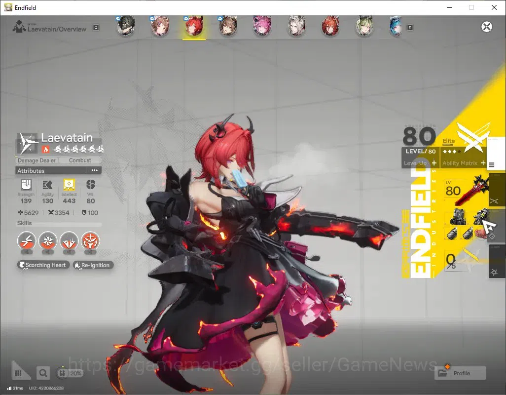 Arknights: Endfield Accounts ASIA|Lv 55|8 SSR (3 Limited) + 22 (*6 Weapon)|[Laevatain,Gilberta,Yvonne] + Signature|10k 2