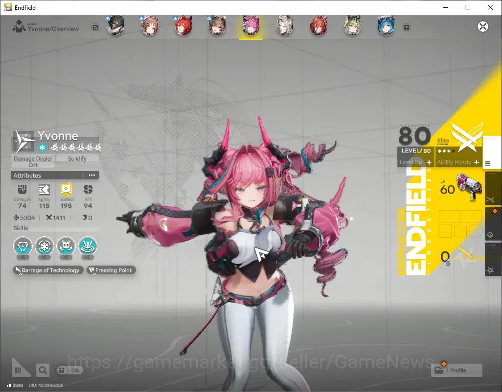 Arknights: Endfield Accounts ASIA|Lv 55|8 SSR (3 Limited) + 22 (*6 Weapon)|[Laevatain,Gilberta,Yvonne] + Signature|10k 6