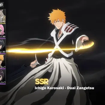 BLEACH: Soul Resonance Accounts NUVERSE SEA|Lv 25|3 SSR|Ichigo Dual Zangetsu&Tosen+Signature,Sajin B1|1,3k SJ,2 LSGT,2 GT,5