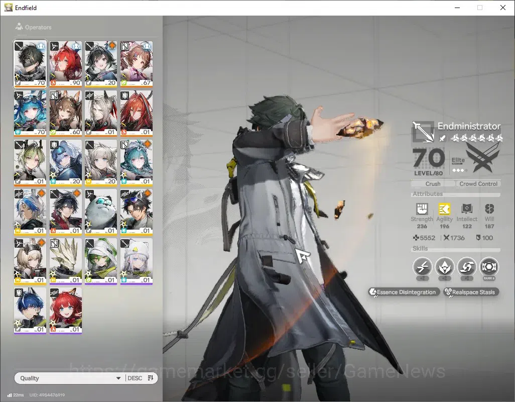 Arknights: Endfield Accounts ASIA|Lv 50|11,3k Arsenal|7 SSR (2 Limited) + 7 (*6 Weapon)|1 WP 1