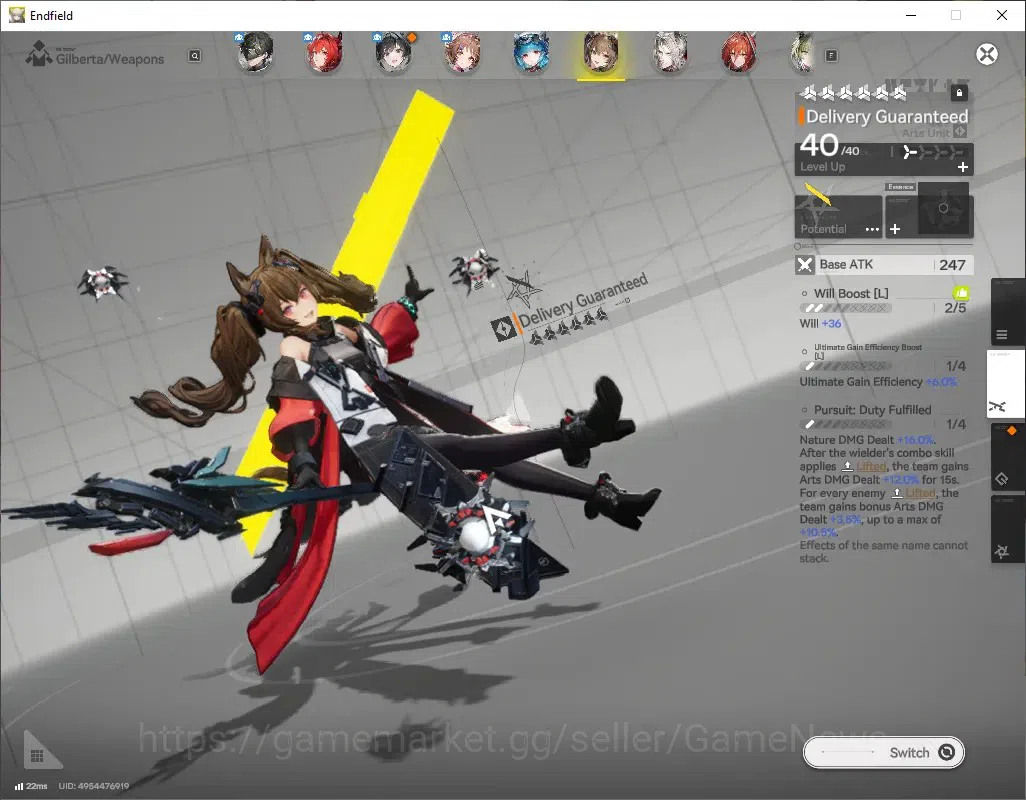 Arknights: Endfield Accounts ASIA|Lv 50|11,3k Arsenal|7 SSR (2 Limited) + 7 (*6 Weapon)|1 WP 5