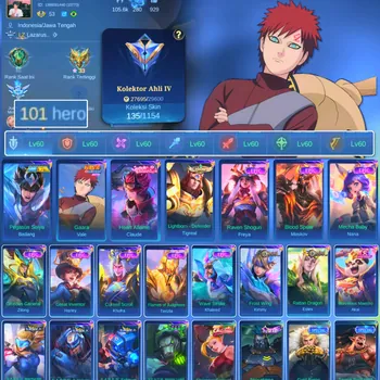 Mobile Legends: Bang Bang Accounts Others HERO 101 SKIN 135 | EMBLEM ALL MAX| PENGASUS SEIYA BADANG| VALE GARA| EPIC FREYA