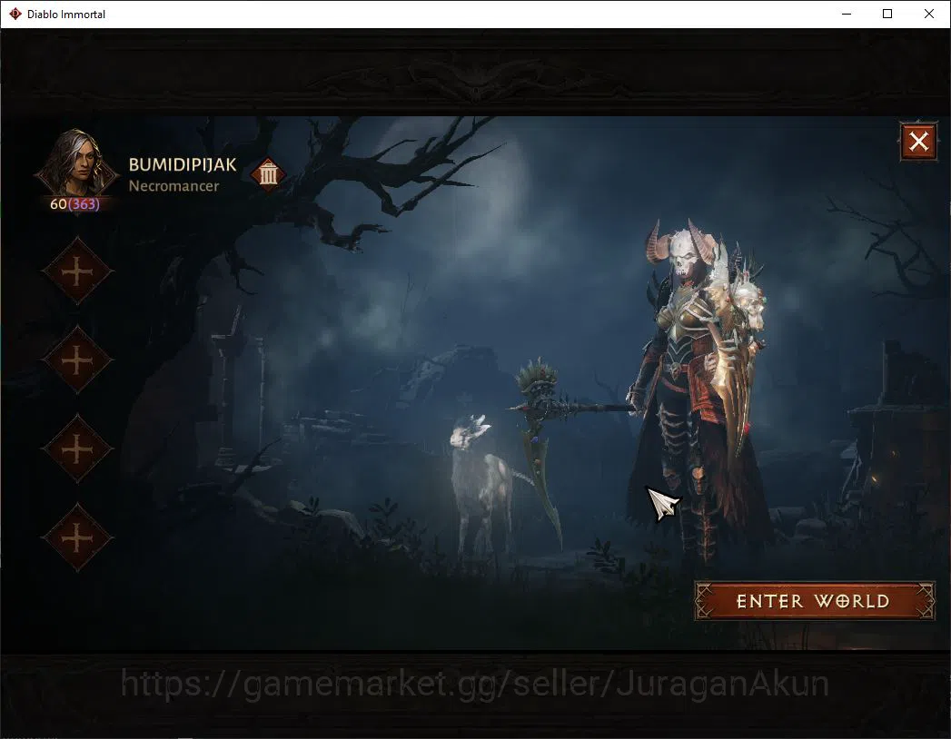 Diablo Immortal Accounts Mid-Tier SEA- Vasilly|Lv60(363)Necromancer|32K CR|Reso 480 |Inferno I|Paragon