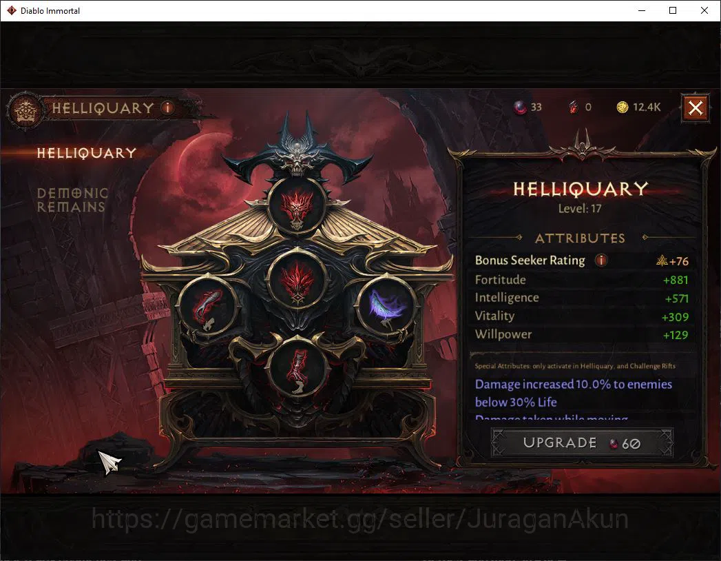 Diablo Immortal Accounts Mid-Tier SEA- Vasilly|Lv60(363)Necromancer|32K CR|Reso 480 |Inferno I|Paragon 11