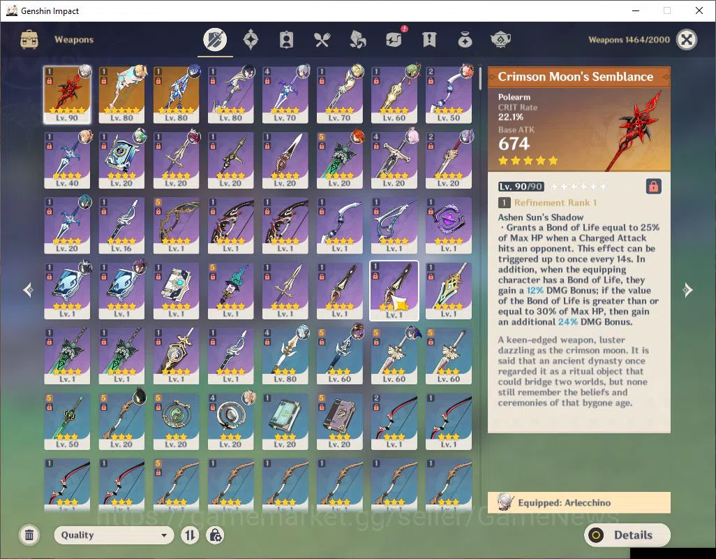 Genshin Impact Accounts ASIA|AR 55|6 Limited +3(*5Weapon)|[ArlecchinoC1,Fl image 5