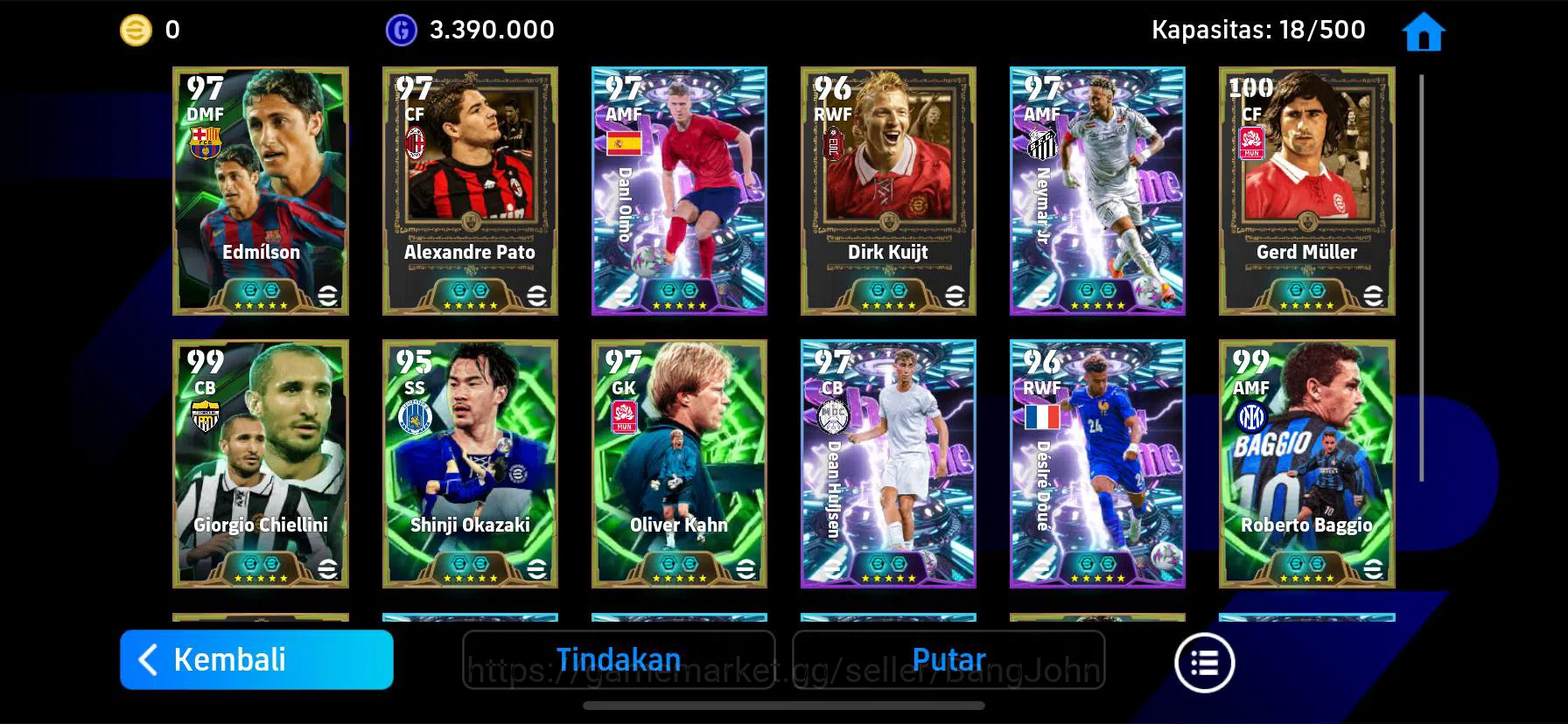 eFootball Accounts Power 3189|Pato epic,Gerd Muller epic,Baggiao epic image 2