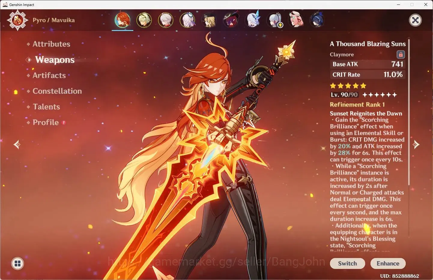 Genshin Impact Accounts Asia|AR 60|21 Limit + 2 Sign| Mavuika,Neuvillette  image 4