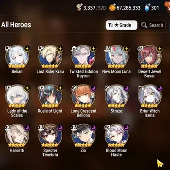 Epic Seven Accounts High-End GLOBAL UnVerif|14 ML(LOTScales,Har Seti,ZIO,LC Belona,Etc)+Aubade,Estele,Ab