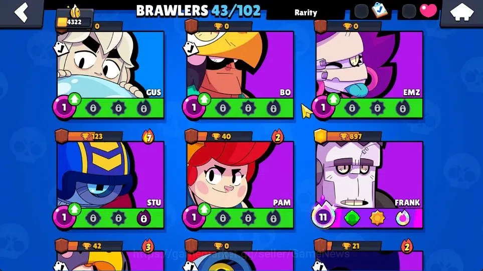 Brawl Stars Accounts 4322 Trophy|7k Bling|43 Brawlers 6 Max Lv |1 Legen image 10