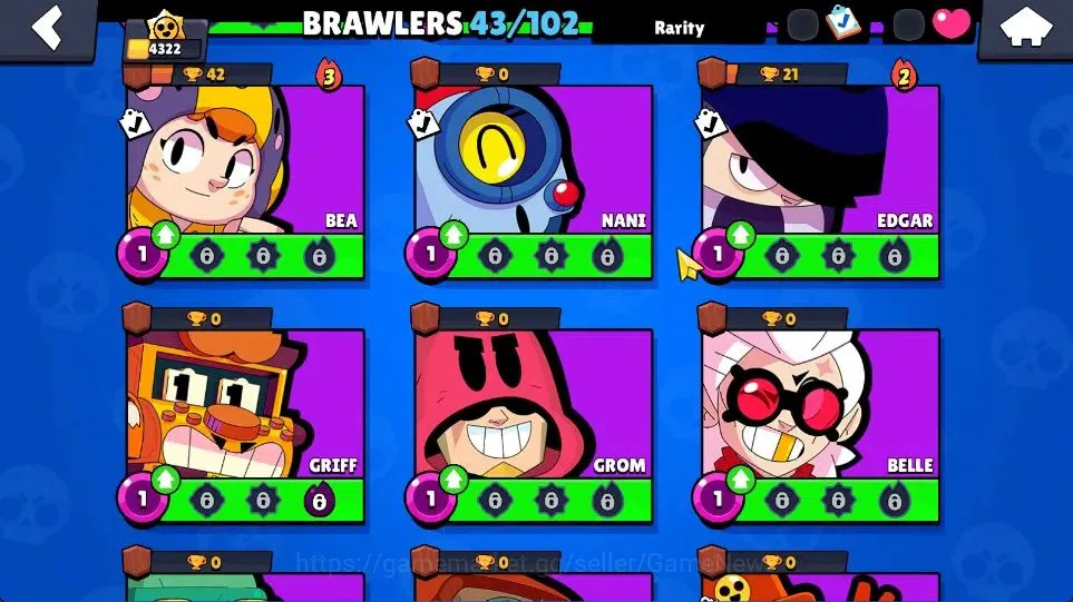 Brawl Stars Accounts 4322 Trophy|7k Bling|43 Brawlers 6 Max Lv |1 Legen image 11