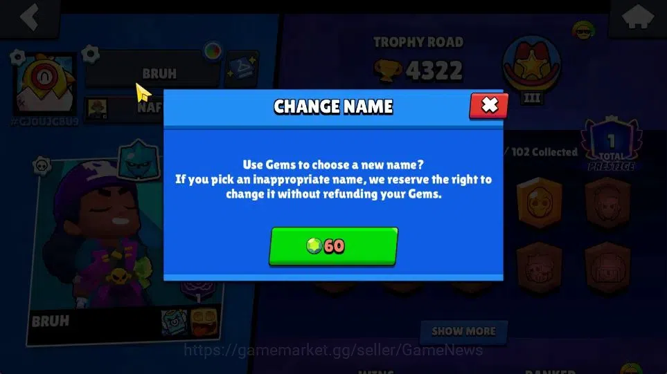 Brawl Stars Accounts 4322 Trophy|7k Bling|43 Brawlers 6 Max Lv |1 Legen image 4