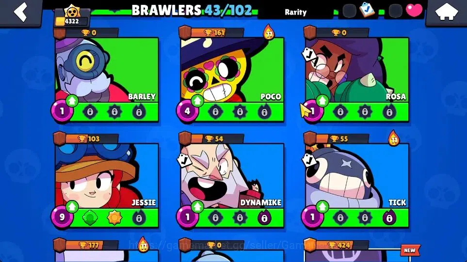 Brawl Stars Accounts 4322 Trophy|7k Bling|43 Brawlers 6 Max Lv |1 Legen image 8