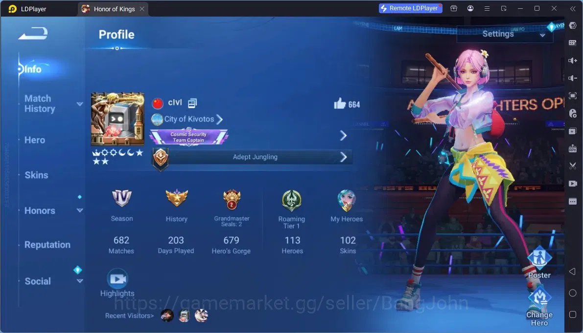 Honor of Kings Accounts Rare Skin Global|113H 102S|Preciuos Ultraman Mozi,Legend Wukong,GM Gan&Mo, Augran FoxSpirit 1