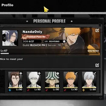 BLEACH: Soul Resonance Accounts Nuverse SEA|Lv.67|9 SSR 5 Sign(Ichigo