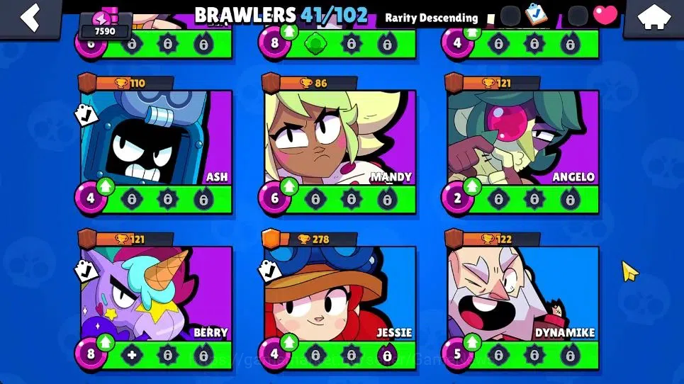 Brawl Stars Accounts 7590 Trophy|42 Brawlers 3 Max|1 Legend [Surge] 10 Myth|2 HyperC[S Gem Rico,S Rico] 1 Myth[HH Shelly 11