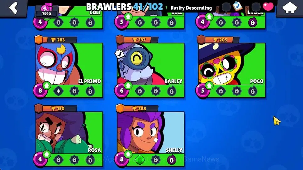 Brawl Stars Accounts 7590 Trophy|42 Brawlers 3 Max|1 Legend [Surge] 10 Myth|2 HyperC[S Gem Rico,S Rico] 1 Myth[HH Shelly 14