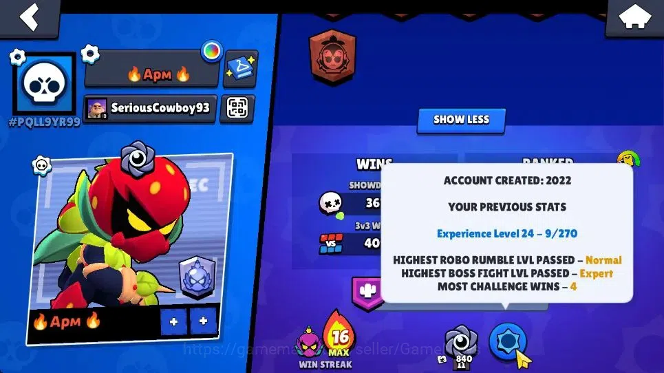 Brawl Stars Accounts 7590 Trophy|42 Brawlers 3 Max|1 Legend [Surge] 10 Myth|2 HyperC[S Gem Rico,S Rico] 1 Myth[HH Shelly 4