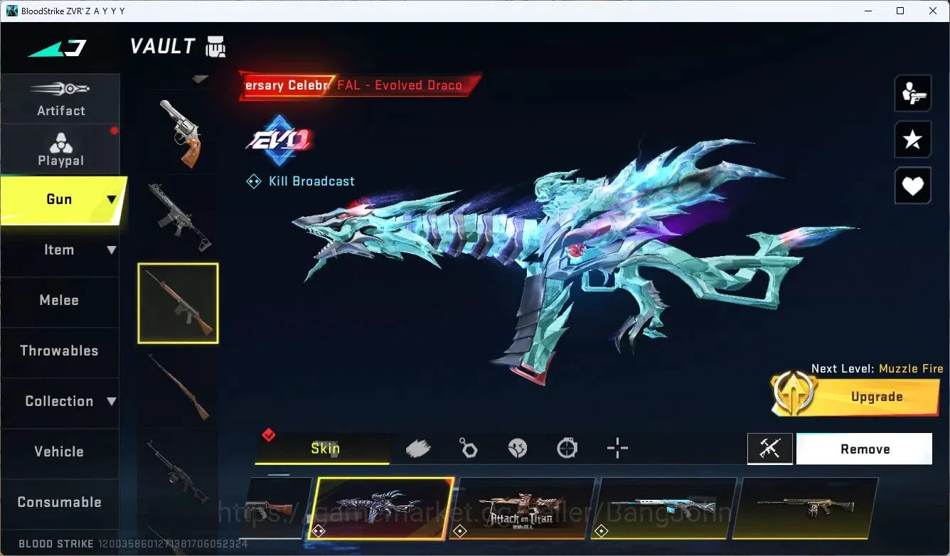 Blood Strike Accounts ASIA|1 EVO: FAL-Evolved Draco|1 AOT: FAL-Primal Gi image 2