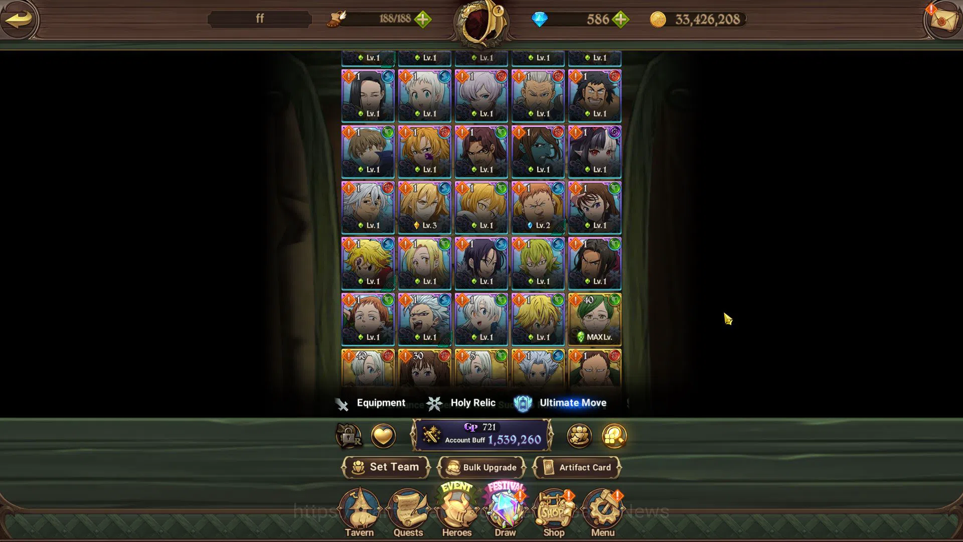 The Seven Deadly Sins: Grand Cross Accounts Asia|1,5M CC|586 DM| 6 UR |Nightmare Salos2/6,Mere image 6