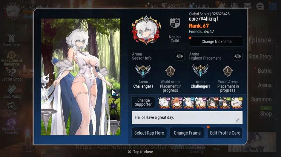 Epic Seven Accounts GLOBAL Unverif|NewEra|18 ML(Rhiana&Luciel,Salome,L image 1