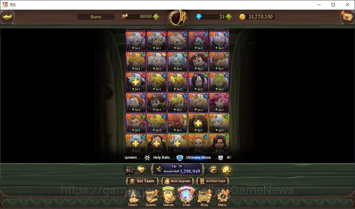 The Seven Deadly Sins: Grand Cross Accounts Global|1,2M CC|2 LR+5 UR+Collab ReZero|Reinhard,He image 12