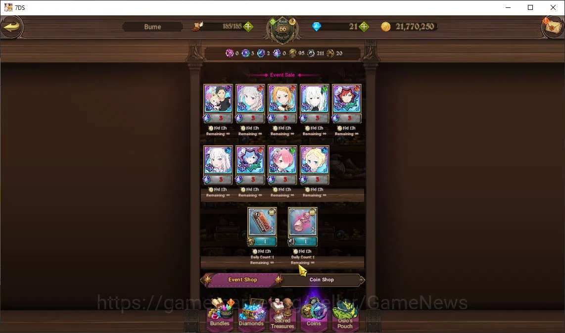 The Seven Deadly Sins: Grand Cross Accounts Global|1,2M CC|2 LR+5 UR+Collab ReZero|Reinhard,He image 8